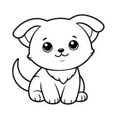 Simple pet doodle illustration for colouring books