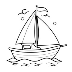 Simple sailboat illustration for kids books
