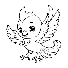 Cute vector illustration phoenix doodle for children worksheet