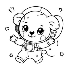 Cute vector illustration Koala drawing for toddlers coloring activity