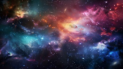 Naklejka premium Amazing space background with stars and nebula.