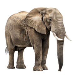 Obraz premium An African elephant standing in front of a Png background, a african elephant isolated on transparent background