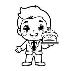 Cute vector illustration Businessman doodle for toddlers worksheet