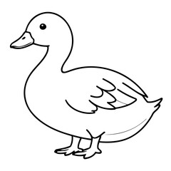 Vector illustration of a cute Goose doodle colouring activity for kids