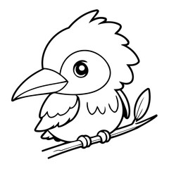 Simple vector illustration of Kingfisher drawing for toddlers book