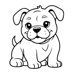 Cute vector illustration Bulldog hand drawn for toddlers