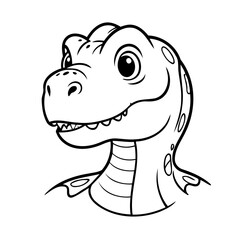 Simple vector illustration of TRex hand drawn for kids page