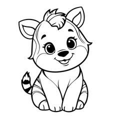 Simple vector illustration of Zebra drawing for kids page