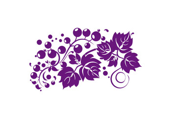 Purple background with grapes and leaves for advertising wine or other related product