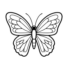 Cute vector illustration butterfly doodle for toddlers worksheet