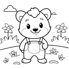 Cute vector illustration Badger for kids colouring page
