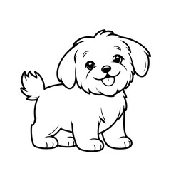 Cute vector illustration Havanese doodle for toddlers coloring activity