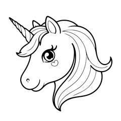 Cute vector illustration Unicorn drawing for toddlers book