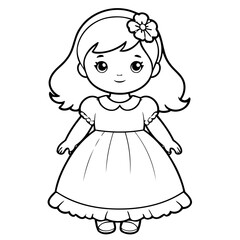 Cute vector illustration Frock hand drawn for kids coloring page