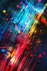 Abstract splashes with lines for colorful futuristic wallpapers. technology. vertical picture,