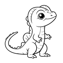 Vector illustration of a cute Lizard doodle for kids colouring page