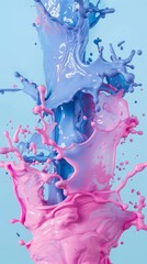 Fototapeta premium abstract paint splash pink and blue, background