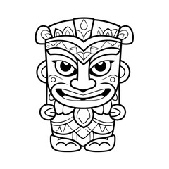 Cute vector illustration Tikiidol drawing for kids page