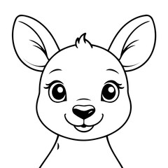Cute vector illustration Kangaroo drawing colouring activity
