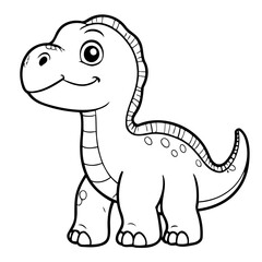Simple vector illustration of Dino drawing for children page