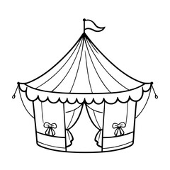 Simple vector illustration of circus drawing for toddlers colouring page