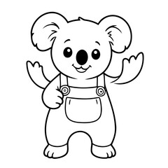 Cute vector illustration Koala for kids coloring activity page