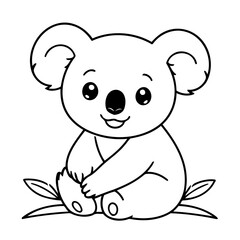 Vector illustration of a cute Koala drawing for children page
