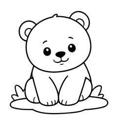 Vector illustration of a cute PolarBear drawing for toddlers book