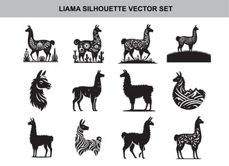 Black Colour Lama Silhouette Illustration © RMdesigner71
