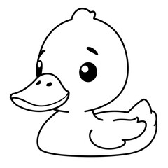 Cute vector illustration Duck for toddlers colouring page