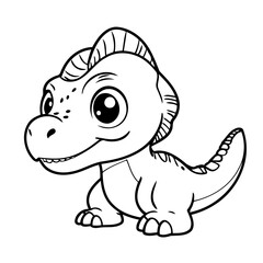 Simple vector illustration of Trex drawing for toddlers book