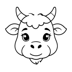 Cute vector illustration Cow for kids colouring page
