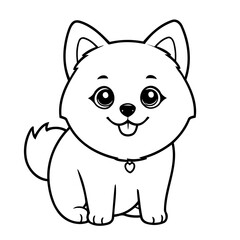 Simple vector illustration of Pomsky drawing for children page