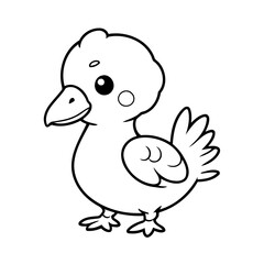 Simple vector illustration of Dodo for children colouring activity