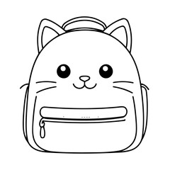 Cute vector illustration CatBag for toddlers colouring page