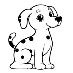 Cute vector illustration Dalmatian doodle for toddlers colouring page