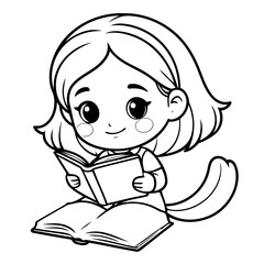 Cute vector illustration Girl drawing for toddlers book