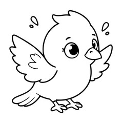 Cute vector illustration dove drawing for toddlers colouring page