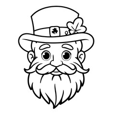 Cute vector illustration StPatricks colouring page for kids