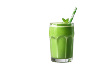 Green smoothie isolated. An illustration of a healthy cocktail. PNG transparency. Isolated on transparent background.