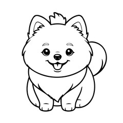 Simple vector illustration of Pomeranian hand drawn for toddlers