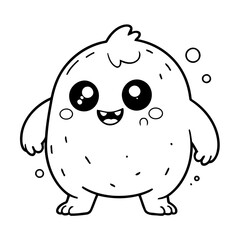 Simple vector illustration of Monster drawing for children page