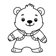 Vector illustration of a cute Bear drawing for children page