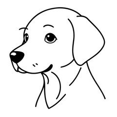 Cute vector illustration labrador doodle for kids coloring worksheet