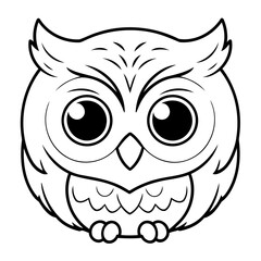 Simple vector illustration of Owl for children colouring activity