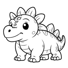 Cute vector illustration Dino hand drawn for toddlers