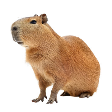 A capybara standing on a pure Png background, a capybara isolated on transparent background