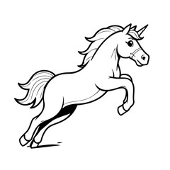 Vector illustration of a cute Horse doodle for kids coloring worksheet