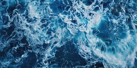 Obraz premium A picturesque view of a large body of water with foamy waves. Suitable for various water-related concepts