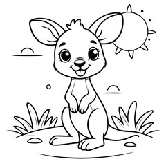 Vector illustration of a cute Kangaroo drawing for toddlers book